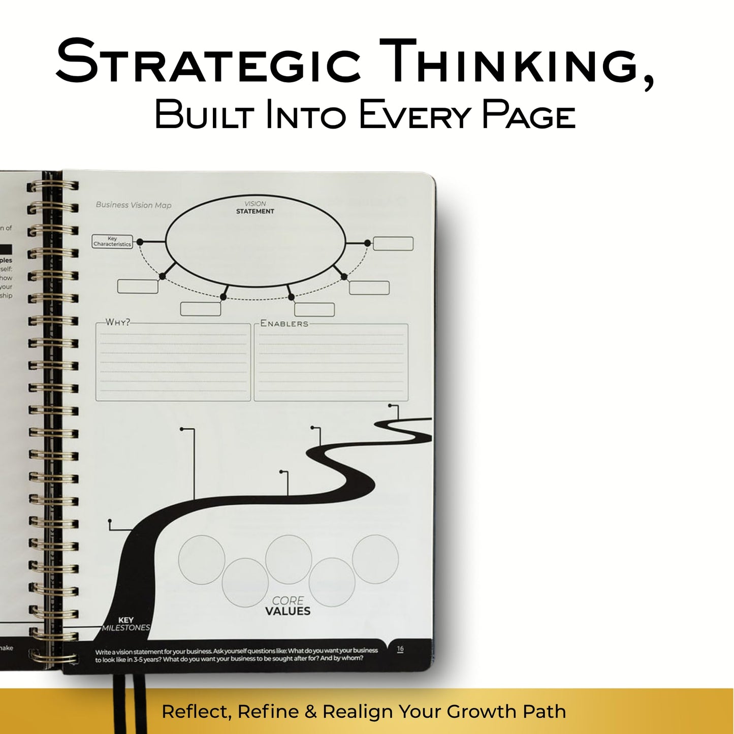 GROWTH ATLAS Daily, Weekly & Monthly Planner – Undated Day Planner & Productivity Planner for Business Owners – 90-Day Goal Organizer System & Planner Notebook for Work – Plan, Execute & Reflect with Clarity for Growth