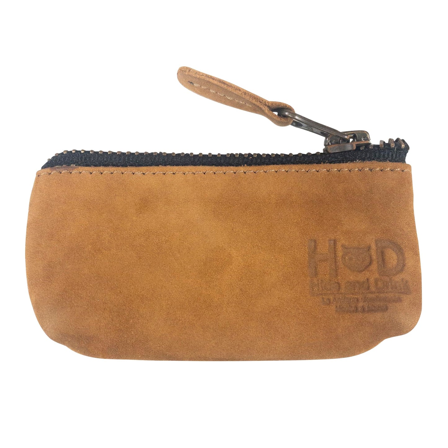 Hide & Drink, Leather Key Holder Pouch, Zippered Coin Bag, Money Purse, Earphone Holder, Charging Cable, Memory Cards Organizer, Vintage Style, Handmade (Old Tobacco)