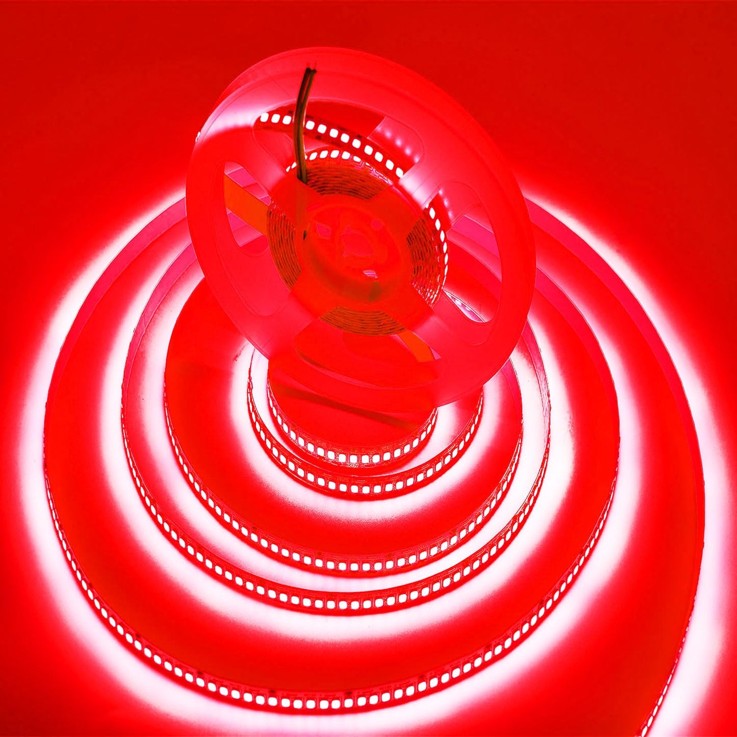 HAASHADA LED Strip Lights, DC12V 5m/16.4ft Dimmable 2835 LED Lights Strip, Super Bright 1200 LEDs 24000LM LED Ribbon Strip Lights Non-Waterproof, 2 Times Brightness Than SMD 5050 (Red)