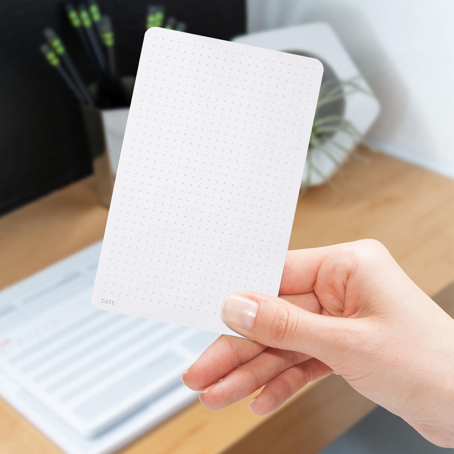 Notsu Dot Grid Small Desk Notepad 2 Pack | Minimalist Dotted Memo Note Pads with Premium Thick Paper, 3.9" x 6.3"