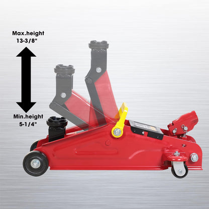 BIG RED T82012GS-1 Torin Hydraulic Trolley Service Lift Jack/Portable Floor Jack with Special Slow Release and Blow Mold Carrying Storage Case : 2 Ton (4,000 lb.) Capacity, Red