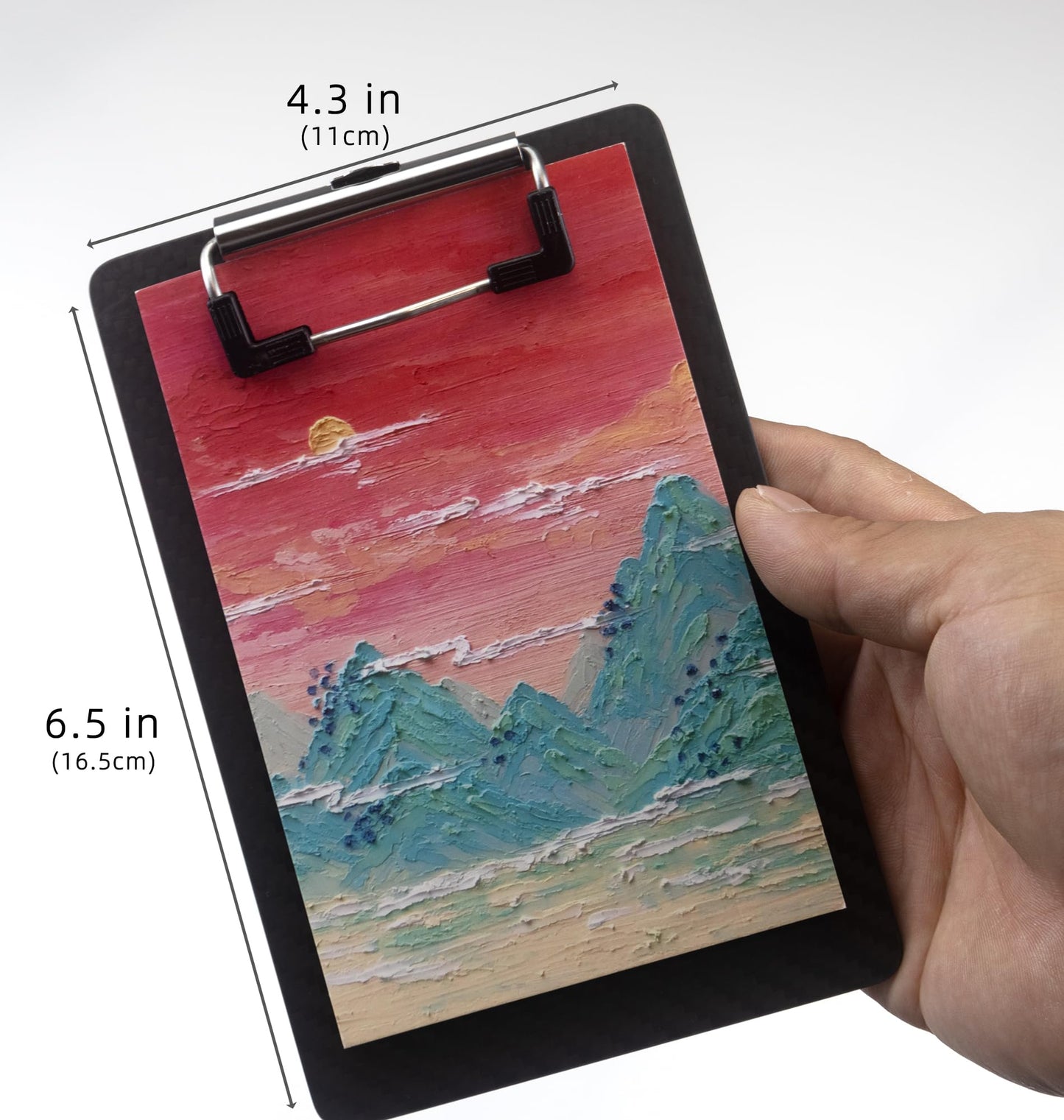 Carbon Fiber Mini Clipboard 4x6,Small Clip Boards A6 Memo Size with 304 Stainless Steel Clip,Portable Pocket Clipboards for Home,Restaurants,Supermarket,Offices,Schools,Factory