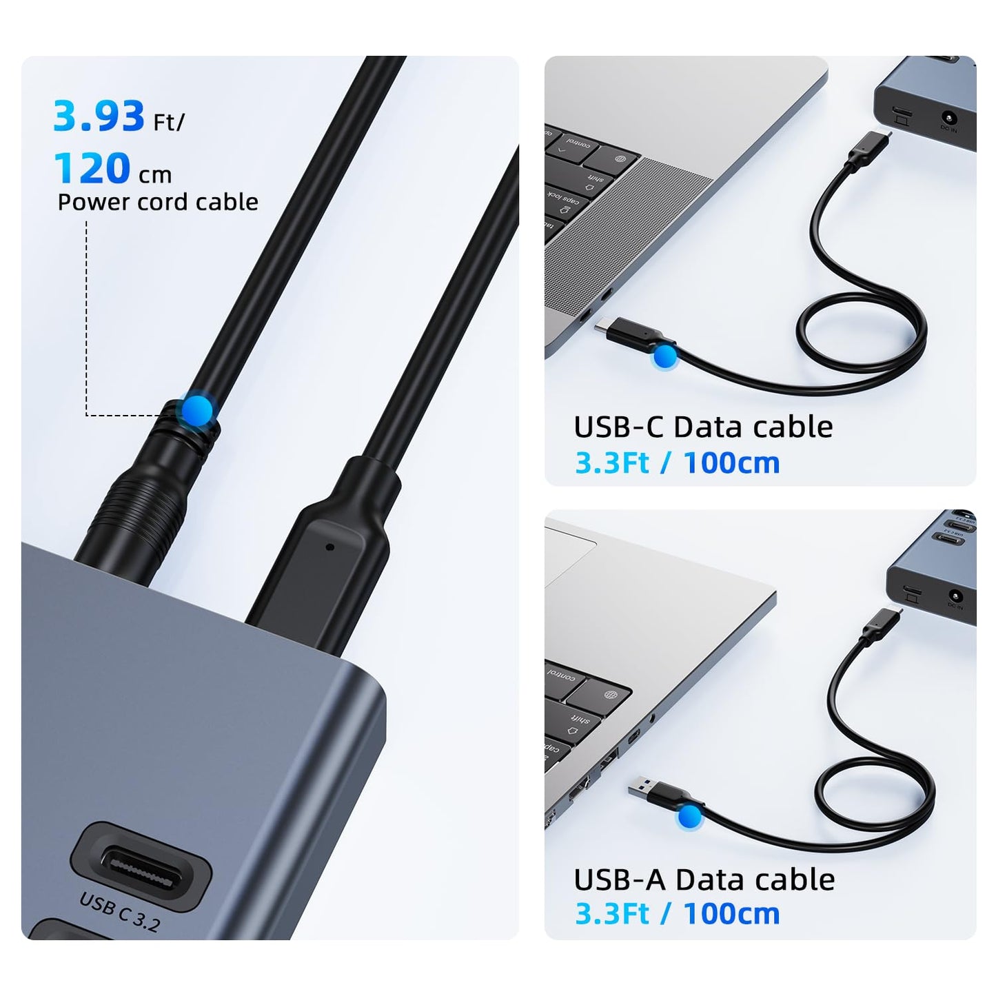 Powered USB Hub 10Gbps, 17 Ports 96W USB 3.2 Hub(10 USB-A 3.2 Ports+3 QC 24W Fast Charging Ports+2 USB-C 3.2 Ports+SD/TF Card Reader), 12V/8A Power Adapter for Laptop, PC, Computer, HDD,Flash Drive