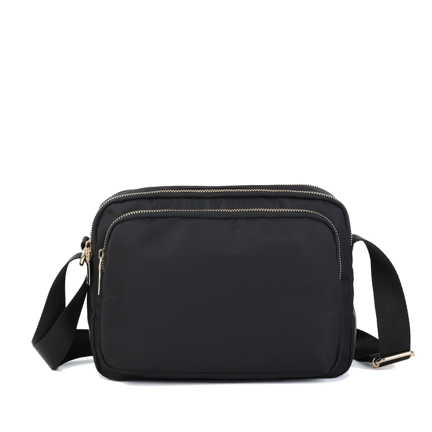 NYIKYUAM Small Nylon Crossbody Bag for Women, Multi-Pocket Shoulder Bag with Adjustable Strap, Water Resistant Messenger Purse for Travel & Daily Use, Model 5085, Black