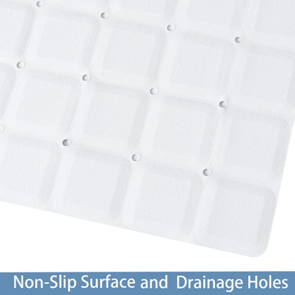 Webos Foldable Silicone Bathtub Mat: Jumbo Size Heavy Duty Safety Bath Mat for Tub Without Suction Cups Non Slip Bath & Shower Mat for Textured, Reglazed, Refinished Tub (White, 35.8 x 17.7)