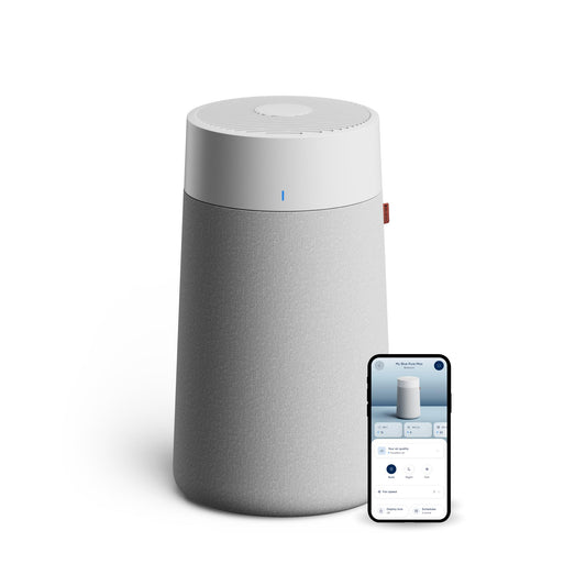 BLUEAIR Purifier for Bedroom - Mini Restful - Sunrise Clock with HEPASilent Filtration and Wake Up Light - Cleans Air and Supports Circadian Rhythm - USB-C and App Connectivity
