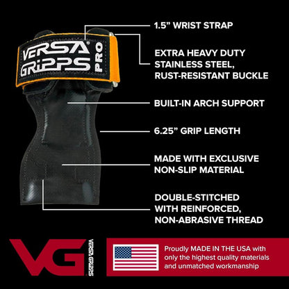 Wrist Straps for Weightlifting - Versa Gripps Pro | Made in USA, Durable Training Accessory
