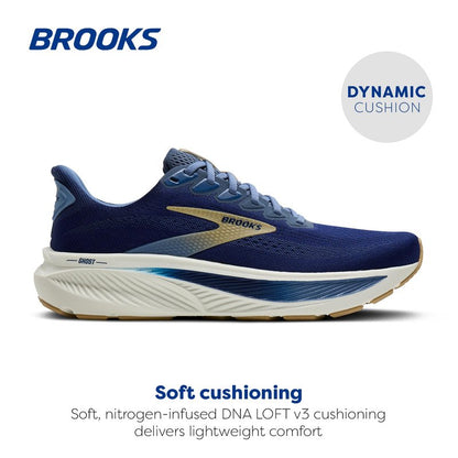Brooks Men’s Ghost 17 Neutral Running Shoe - Beacon Blue/Moonlight/Starfish - 12.5 Medium