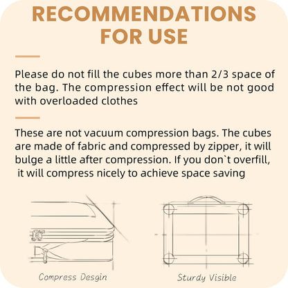 Prezon 8 Set/6 Set/4 Set Compression Packing Cubes for Travel, Lightweight Vacation Travel Essentials, Accessories for Suitcase Organizer Bags Set, Durable Luggage Organizer（8-Square-pewter）