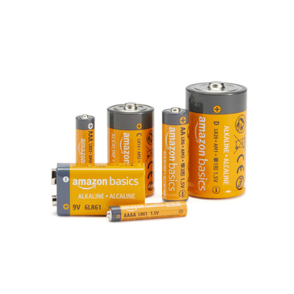 Amazon Basics 4-Pack 9V Alkaline Batteries, 5-Year Shelf Life - for Smoke/CO Detector, Electronics & Audio