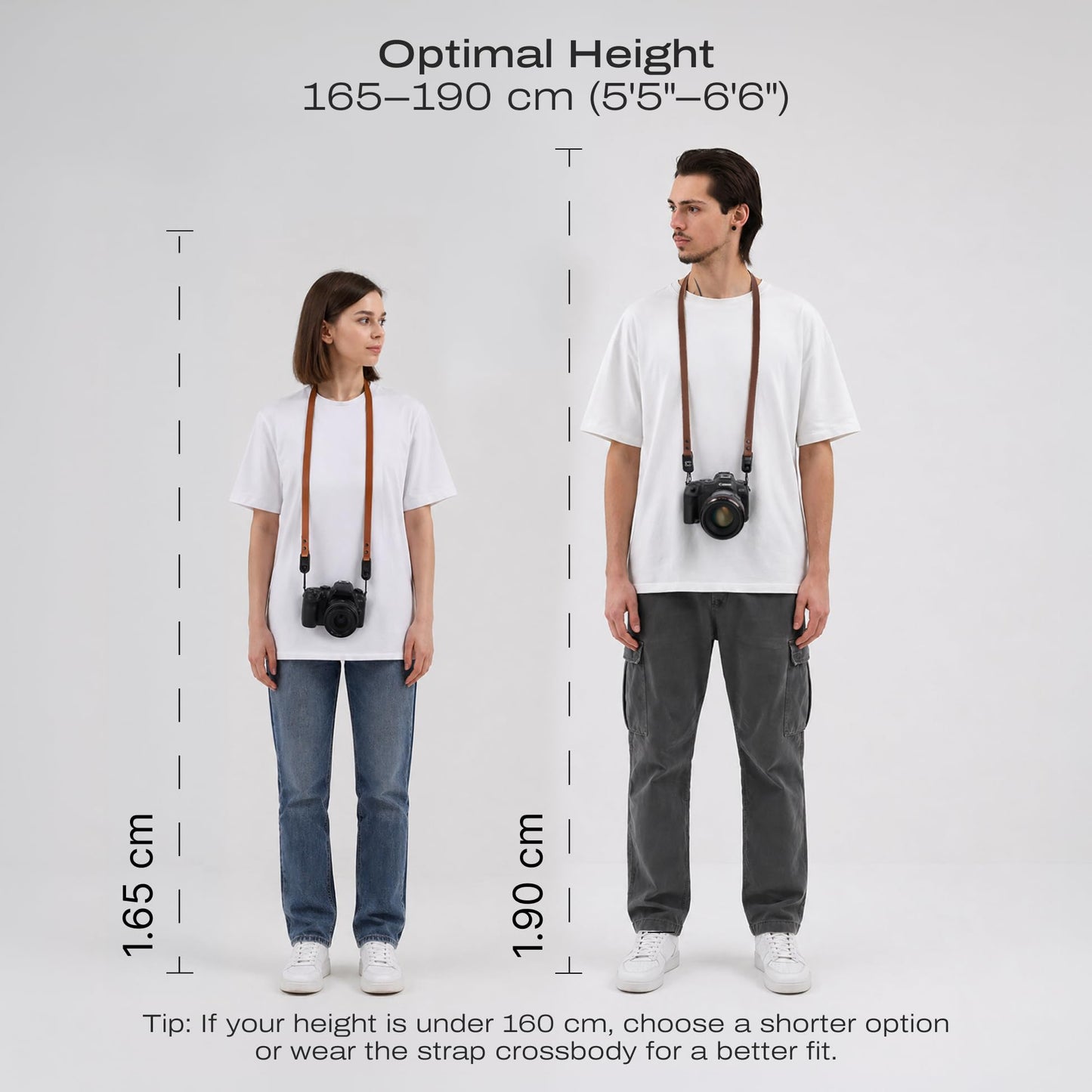 C Coiro Slim Leather Camera Strap with Quick Release, Neck Adjustable Camera Shoulder Strap SLR Compatible with All Camera Brands, Classic/Brown