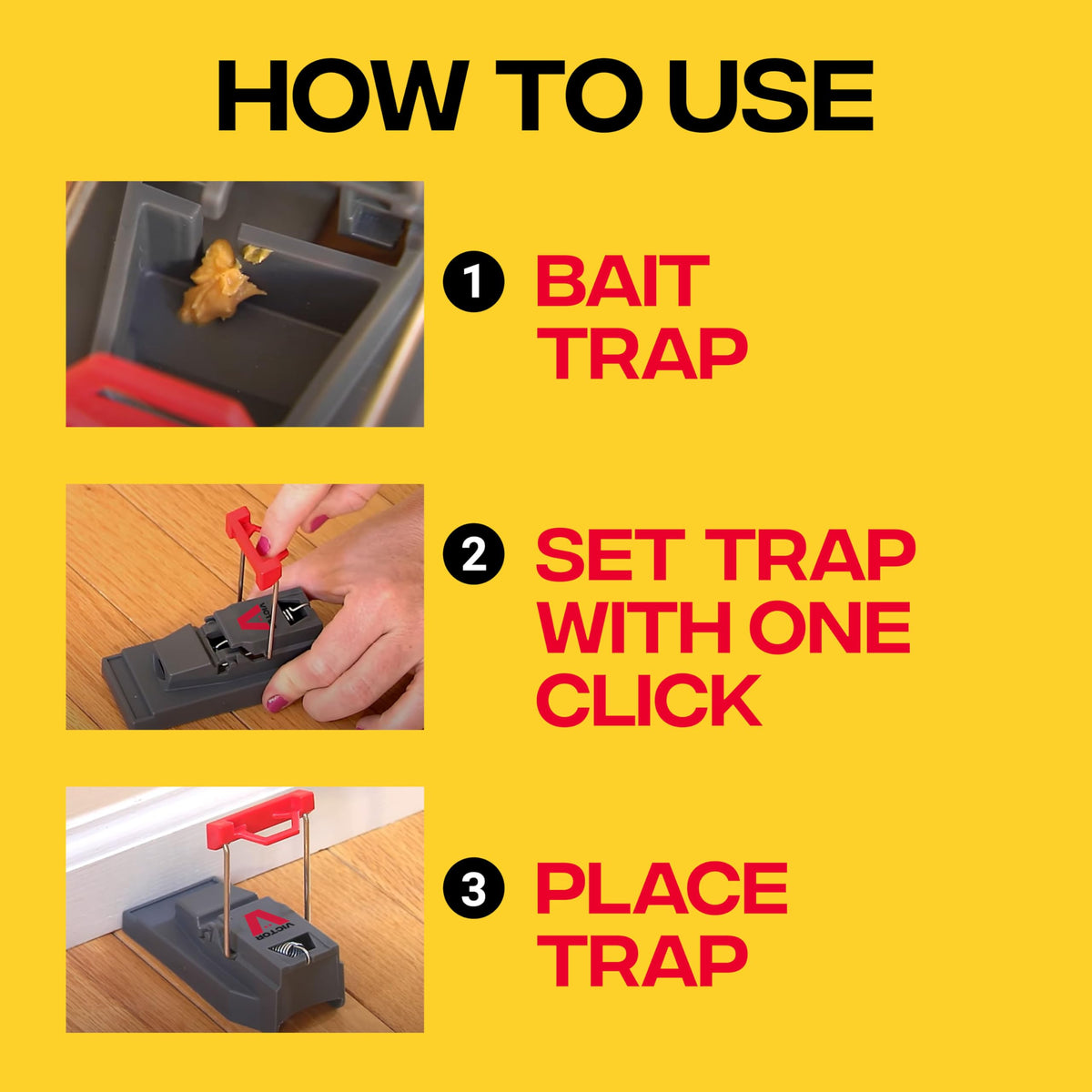 Victor M140B Quick-Kill Easy Set Mouse Trap, 2 Reusable Mouse Traps