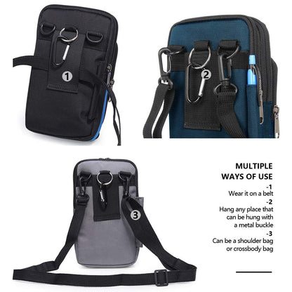 Senient Wolf Waterproof Nylon Multifunctional Phone Bag Small One Shoulder Crossbody Bag Waist Bag Wallet Travel Passport Bag