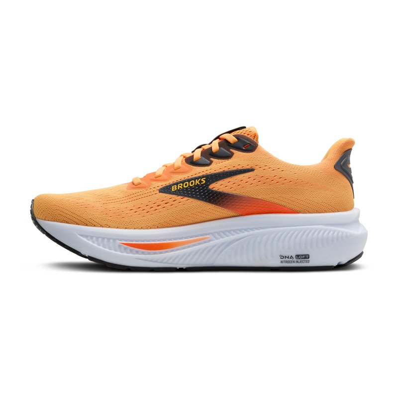Brooks Men’s Ghost 17 Neutral Running Shoe - Blazing Orange/Yellow/Ebony - 14 Medium