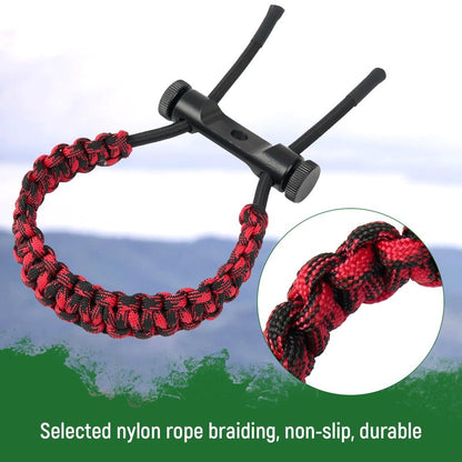 TOPARCHERY Compound Bow Wrist Sling Adjustable Bow Wrist Strap for Archery Hunting Fishing Target Shooting Accessories (Black)