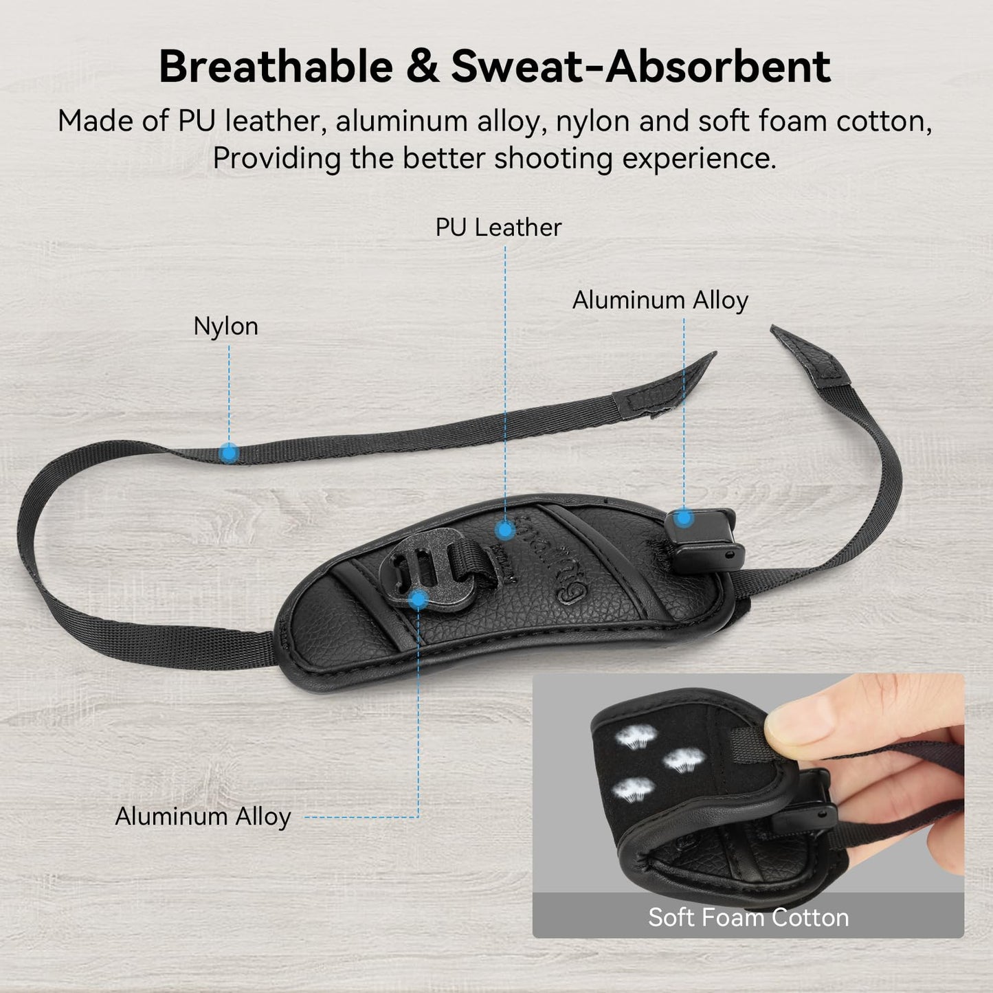SMALLRIG Camera Cage Wrist Strap, Hand Strap with Quick Adjustable and Detachable Design Secure Grip for Camera Cage Camera Handle and L Bracket - 3848