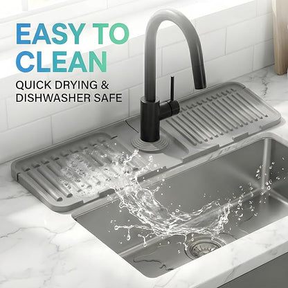 Silicone Faucet Mat for Kitchen Sink Splash Guard, 2-Piece Set – Each – 5°