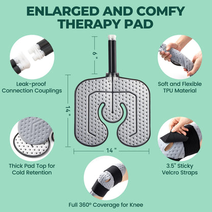 Ice Machine for Knee After Surgery w/Compression, Hip Replacement Cold Therapy Machine, Cryocuff Wrap Pack for Shoulder Recovery, ACL Cold Circulation System