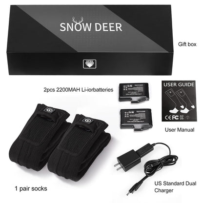 Upgraded Heated Socks,7.4V 2200MAH Electric Rechargeable Battery Heating Socks for Men Women,Winter Outdoor Sports Ski Hunting Camping Hiking Climbing Riding Motorcycle Warm Socks Foot Warmer (M)