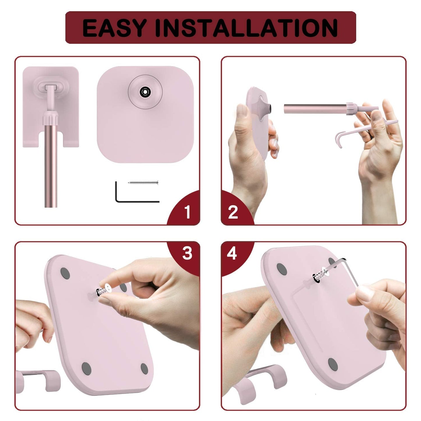 Doboli Cell Phone Stand, Valentine's Day Gifts for Teens Girls Boys Adults Women Men Mom Wife, Phone Stand for Desk, Phone Holder Stand Compatible with iPhone and All Mobile Phones Tablet, Pink