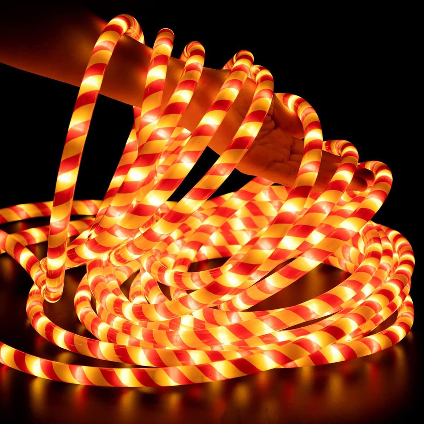 Vigdur Christmas Candy Cane Rope Lights - 18FT LED Rope Lights Outdoor Waterproof Decorative Christmas Lights for Holiday Party Home Patio Indoor Xmas Decorations(216 LEDs)