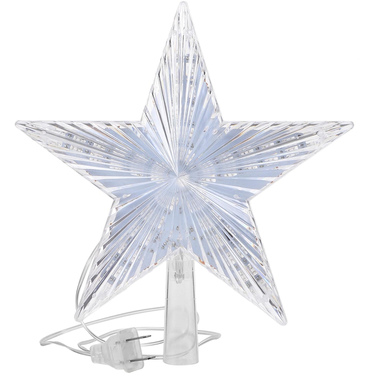Beaupretty Tree Topper Star Plug LED Treetop Star Ornament for Indoor Holiday Party (Warm White)