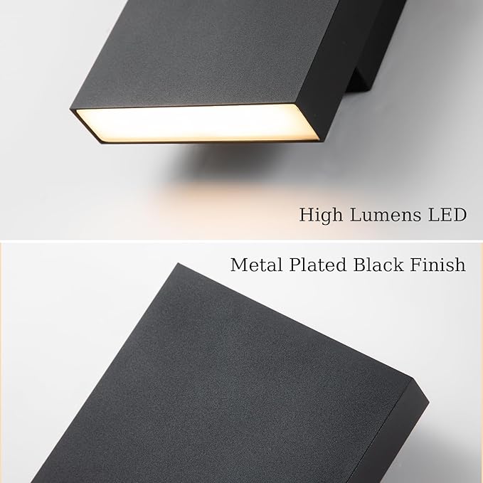 Modern Outdoor Wall Light Black Up and Down Lights Outdoor 10" LED Exterior Lighting Fixtures for House, Porch Outside Lights for Entryway Front Door Patio Garage (10W, 3000K/4500K/6000K)