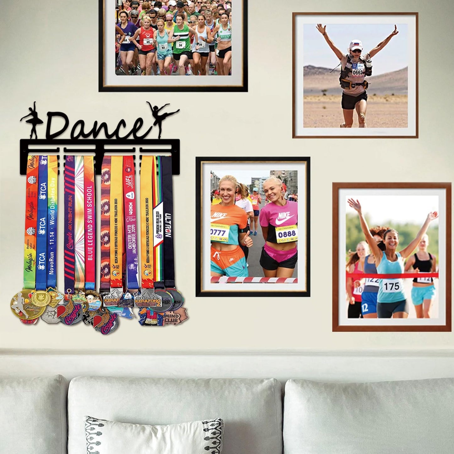 Resama Medal Holder Dance Dancer Medal Holder Display Hanger Rack Frame Shelf-Medal Hanger Awards Ribbon Dance Soccer,Gymnastics,Holder Display Rack for 60 Medals