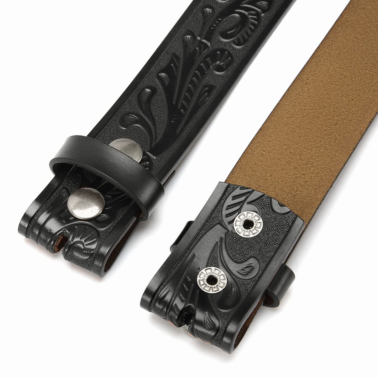 CHAOREN Western Belts for Men without Buckle - Cowboy Belt 1.5" Full Grain Leather Belt for Jeans - One Solid Piece Leather