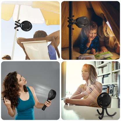 Stroller Fan - 65Hrs 12600mAh Rechargeable, Timing Car Seat, Portable Clip On Battery Operated for Baby, Peloton, Treadmill, Golf Cart, Beach, Bed, Dog