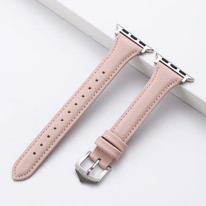 Slim Soft Genuine Leather Bands Compatible with Apple Watch Band 38mm 40mm 41mm 42mm for Women, Dressy Durable Leather Replacement Strap for iWatch SE1/2/3 11 10 9 8 7 6 5 4 3 2 1