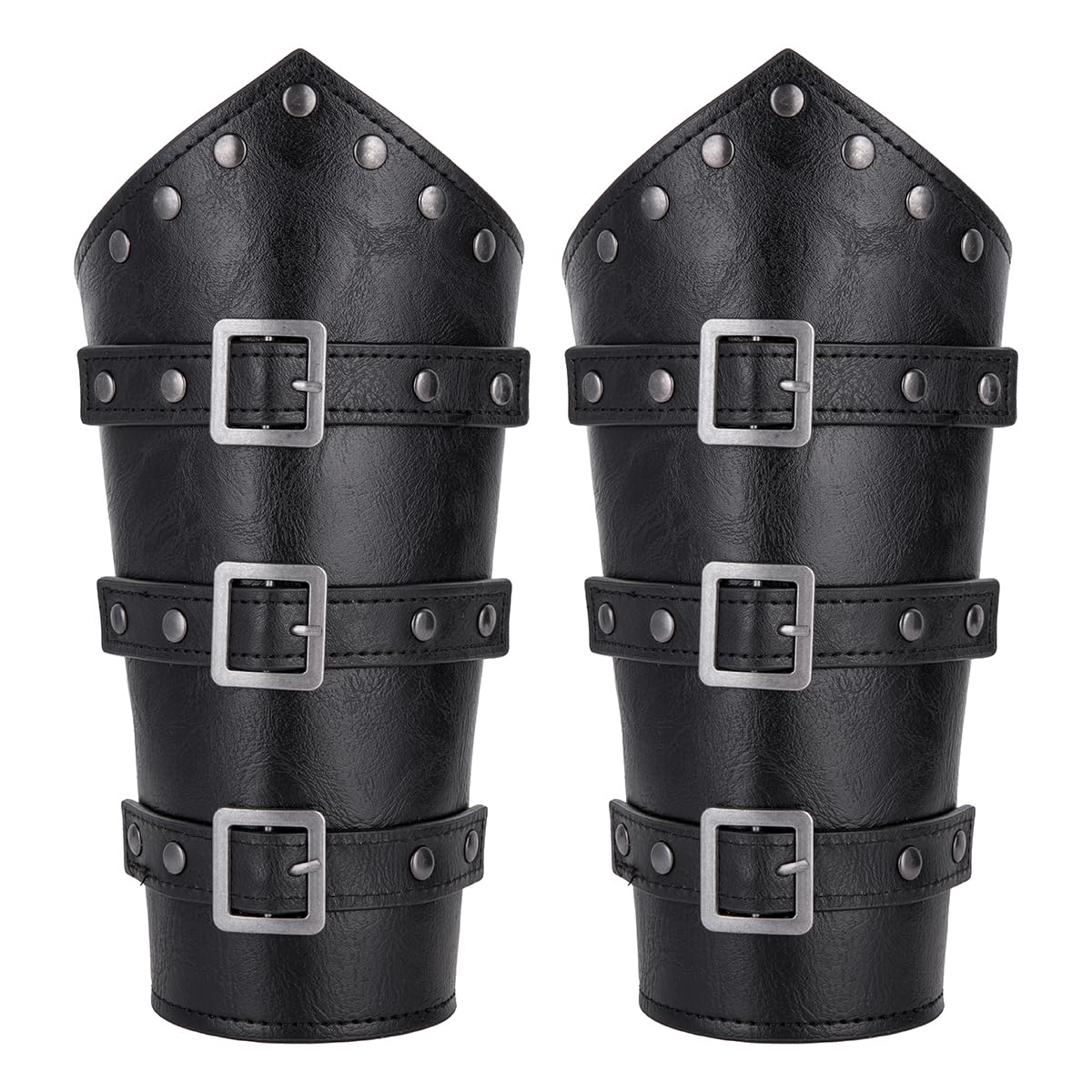 Medieval Steampunk Renaissance LARP Set - Steampunk Belt Leather Belt Bag Potion Bottle Holder & Adjustable Arm Guards for Cosplay Halloween & Festivals