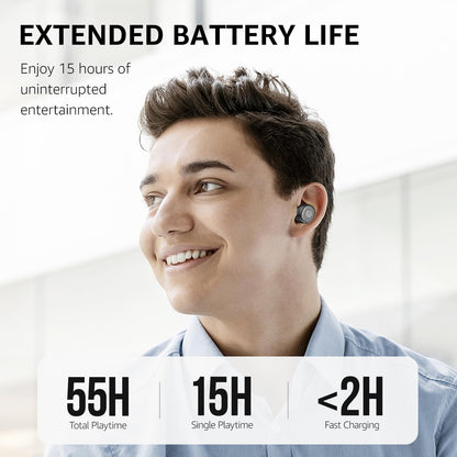TOZO T10 Wireless Earbuds Bluetooth 5.3 Headphones, App Customize EQ, Ergonomic Design, 55H Playtime, Wireless Charging Case, IPX8 Waterproof Sound in-Ear Headset, 2025 New Version