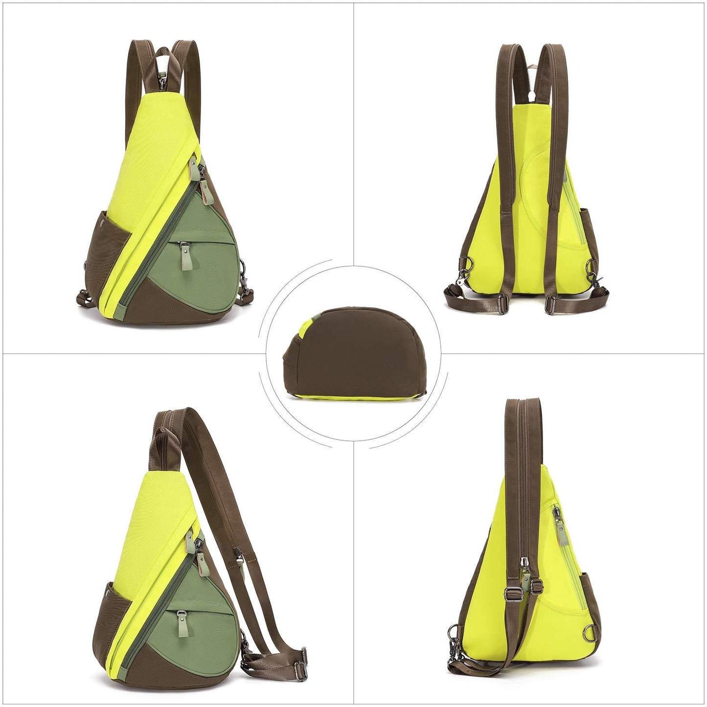 KL928 Nylon Sling Bag - Small Crossbody Backpack Shoulder Casual Daypack Multipurpose Rucksack for Men Women