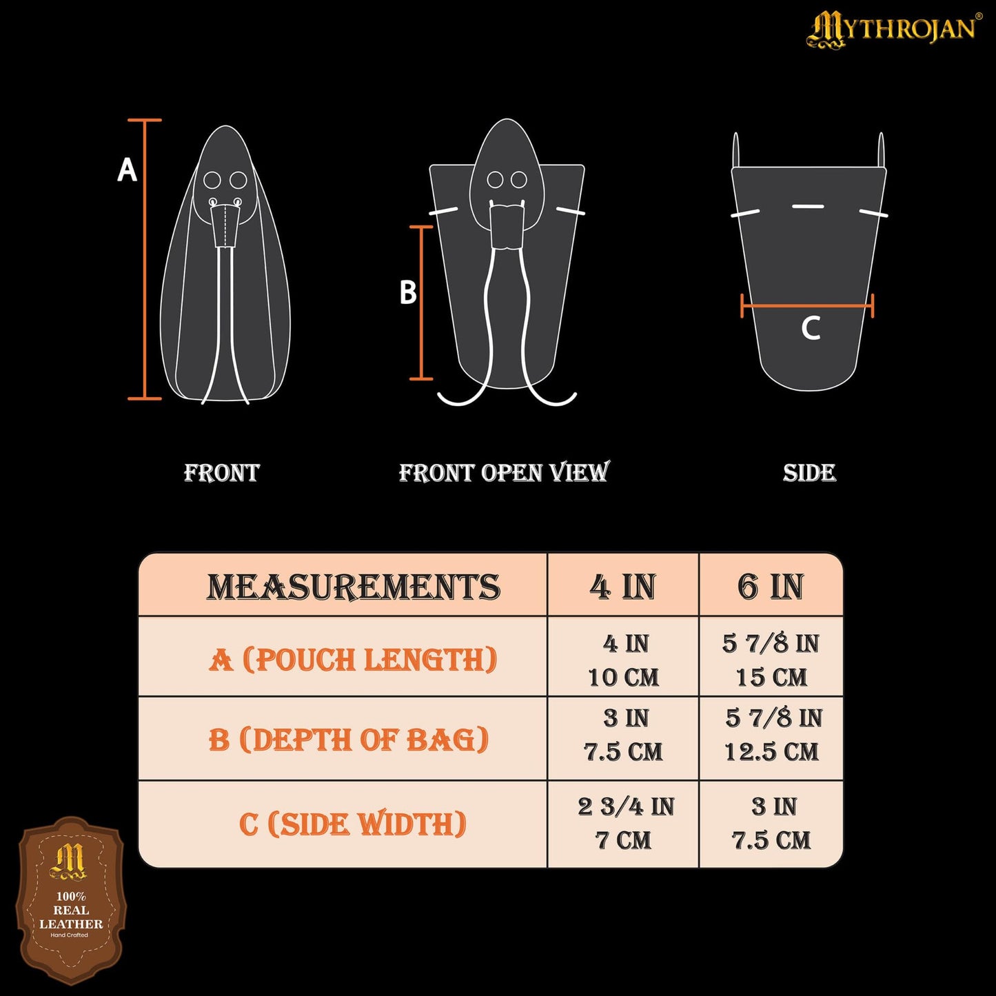 Mythrojan Leather Jewelry Bag Drawstring Christmas Gift storage bag pouch For Wedding Party Favors - Brown