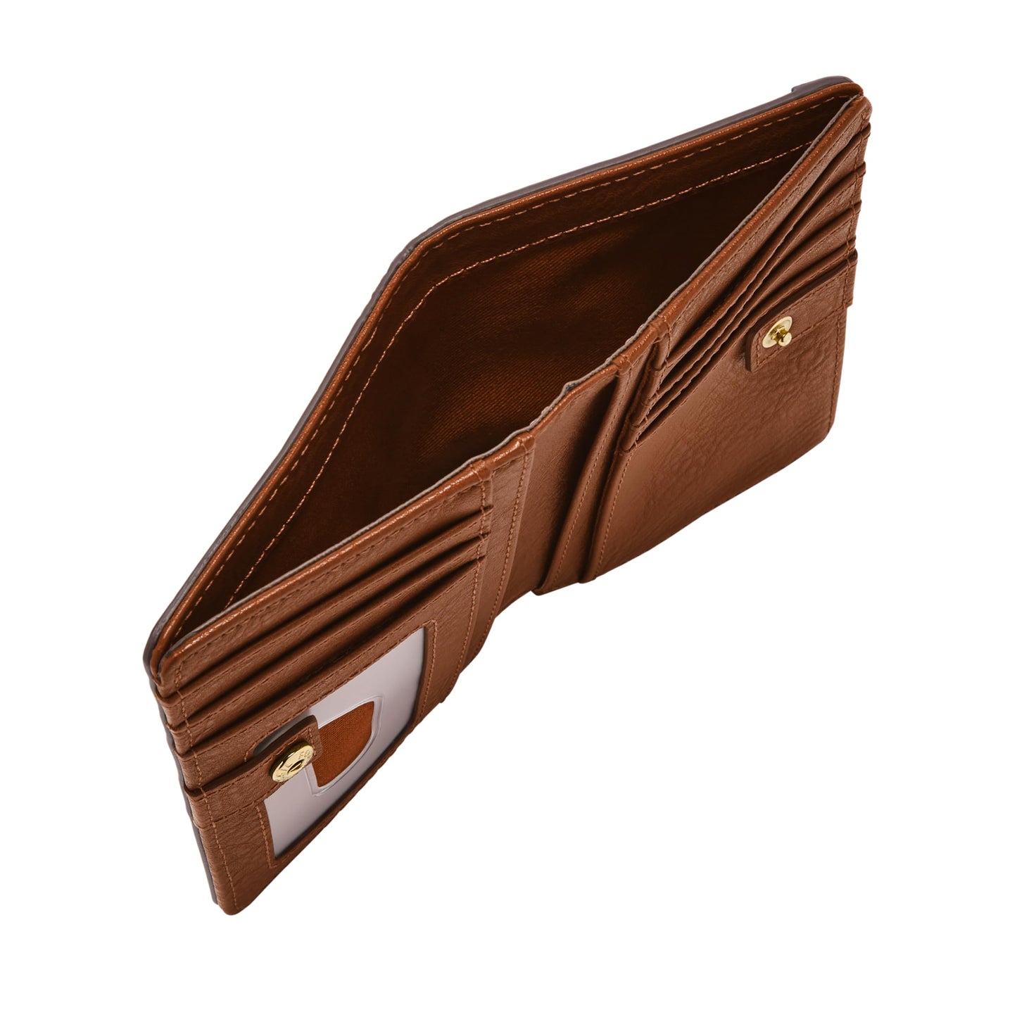 Fossil Women's Liza Leather Wallet Multifunction, Brown Leather Wallet for Women