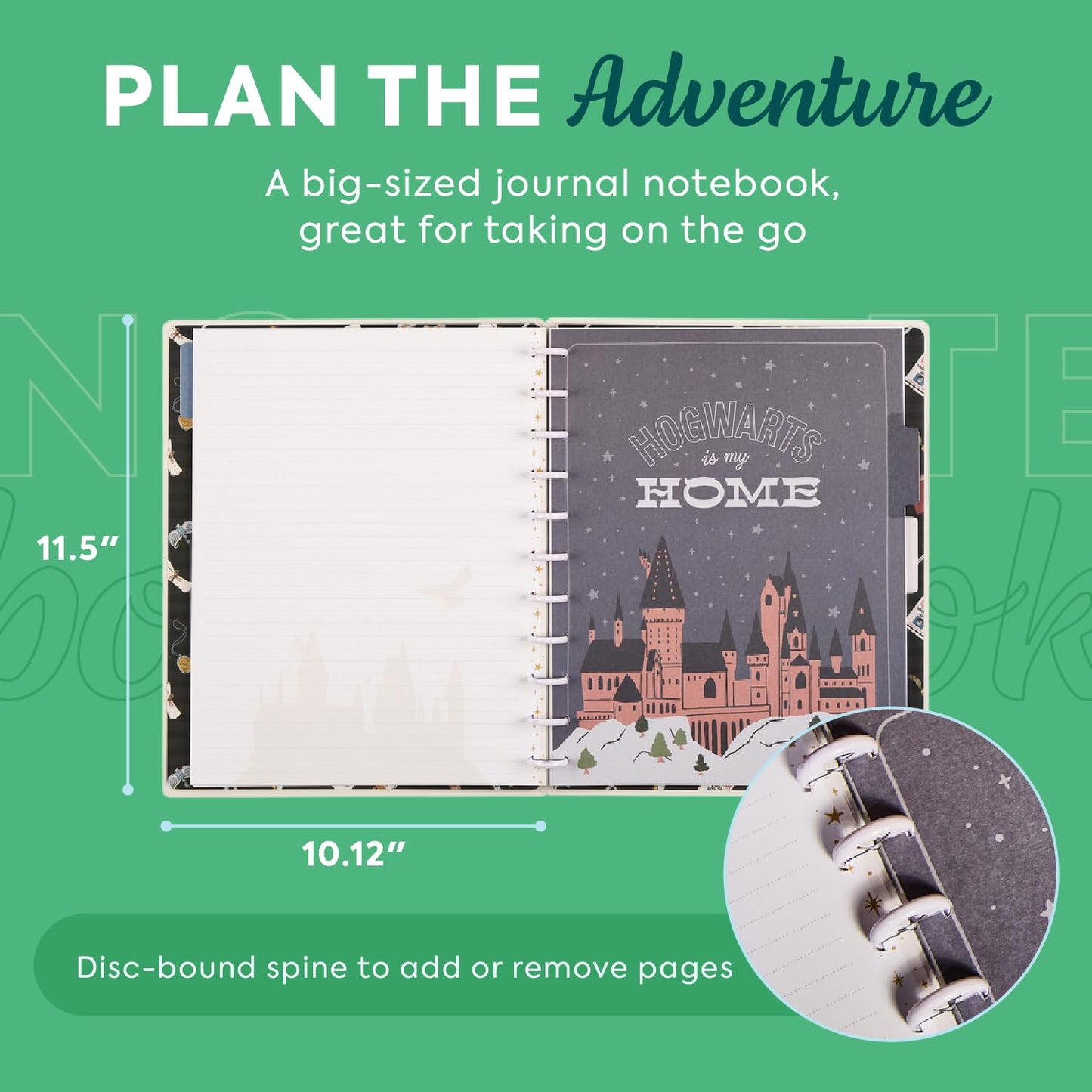 Happy Planner Harry Potter Notebook for Office, School or Journaling, Disc-Bound Notebook, 3 Dividers, 60 Dot-Lined Pages, Big Size, Back to Hogwarts