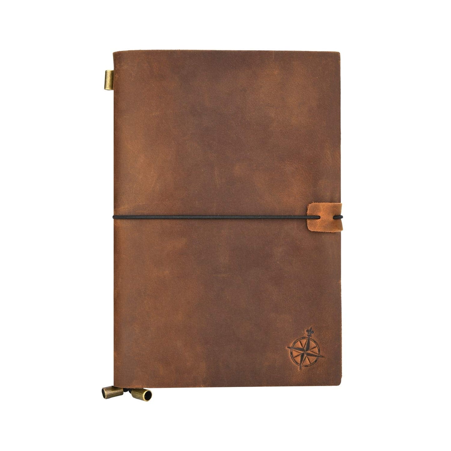 Wanderings A5 Travelers Notebook – Refillable Genuine Leather Journal – 6" x 8.5" (15 x 22cm) – Handcrafted Crazy Horse Leather – 120 GSM Blank Inserts – Travel Journal