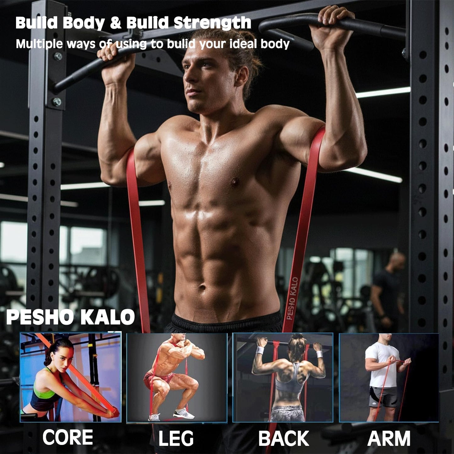 Pull Up Bands, Resistance Bands, Exercise Workout Bands for Working Out, Pull Up Assistance Bands Set for Men & Women, Body Stretching, Physical Therapy, Muscle Training