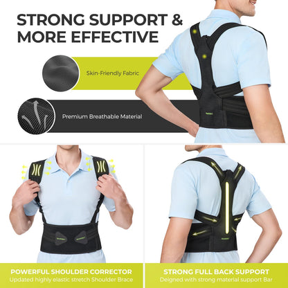 Posture Corrector for Women and Men, Adjustable Upper Back Brace for Posture Hunchback Support and Providing Pain Relief from Neck, Shoulder, and Upper Back (1, Small/Medium)