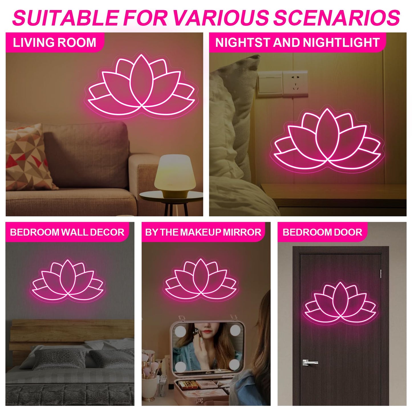 Lotus neon sign, Lotus led sign, Yoga Led Sign, Meditation Led Light, Exercise Room Wall Decor, Buddha Lotus, Pilates Studio Art Meditation Room Wall Art Yoga Lover Gift, Psychic Chakras Healing Exercise
