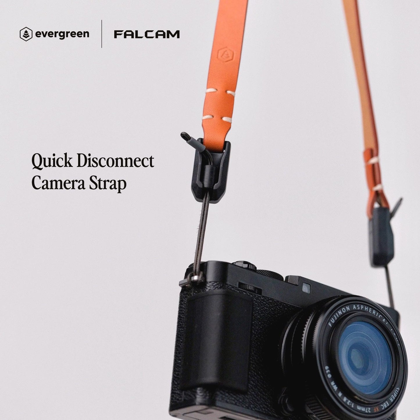 Evergreen Leather Camera Strap – Maglink Quick Release, 28 Inch Neck Shoulder Slim, Vintage Modern Design, Hand Stitched, Compatible with Fuji Sony Nikon Leica Canon (Tan)