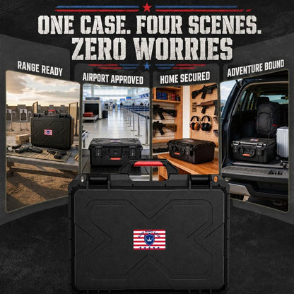 Pistol Gun Case - Shockproof & Waterproof Hard Case with Pre-Cut Foam | Holds Multiple Handguns, TSA Approved Locks