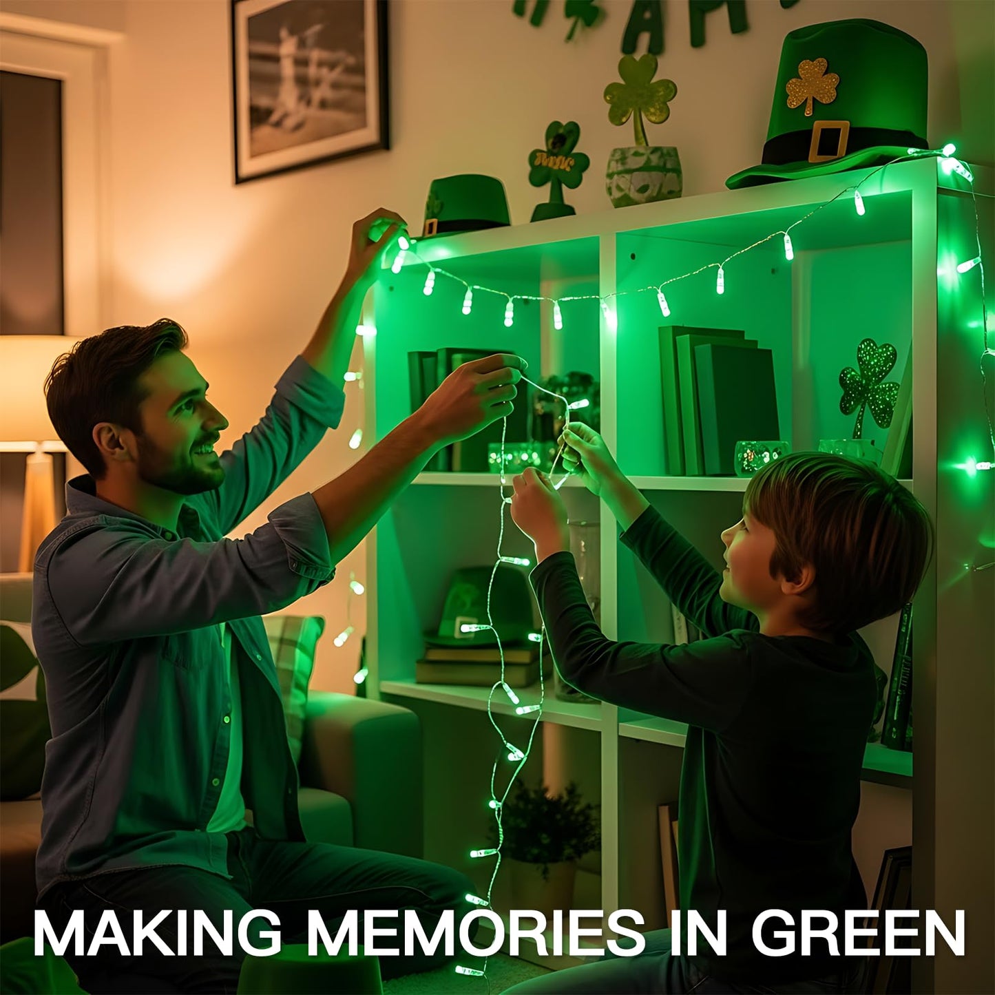 suddus Connectable Green Chirstmas Lights Outdoor with Remote, 66ft 200 LED String Lights Plug in Waterproof, Dimmable Clear Wire Fairy Lights for Xmas Tree,Halloween,Garden,Porch,Party,Dorm Decor