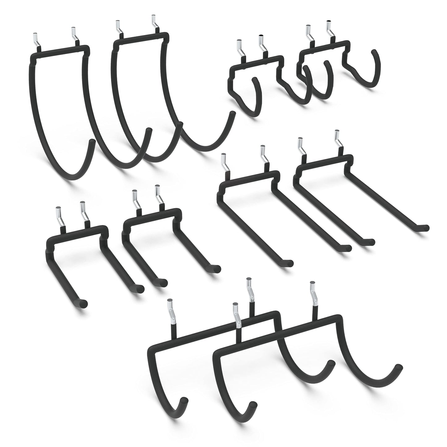 HUHOLE Pegboard Drill Holder, Peg Board Utility Hooks, 10 Pack Heavy Duty Peg Board Tool Holder for Power Tools, Drill, Hammer, Cord, Fit for 1/4" Pegboard