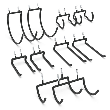 HUHOLE Pegboard Drill Holder, Peg Board Utility Hooks, 10 Pack Heavy Duty Peg Board Tool Holder for Power Tools, Drill, Hammer, Cord, Fit for 1/4" Pegboard