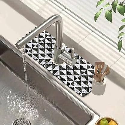 Granite Floor Tiles Sink Faucet Absorbing Mat Mosaic Texture Super Absorbent