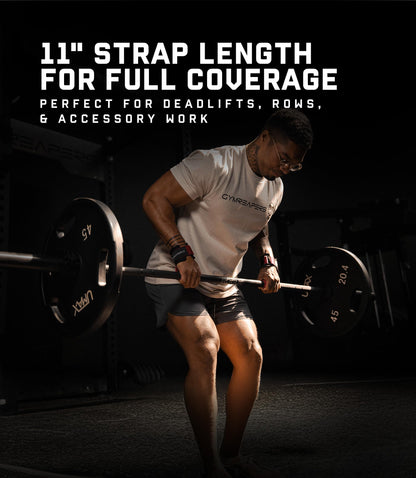 Gymreapers Weight Lifting Straps With Dowel - Wrist Straps for Weightlifting - Workout Deadlift Wrist Weights - Reinforced Stitching & Padded Fit Gym Accessories for Strength & Gym Hand Grip (Red)