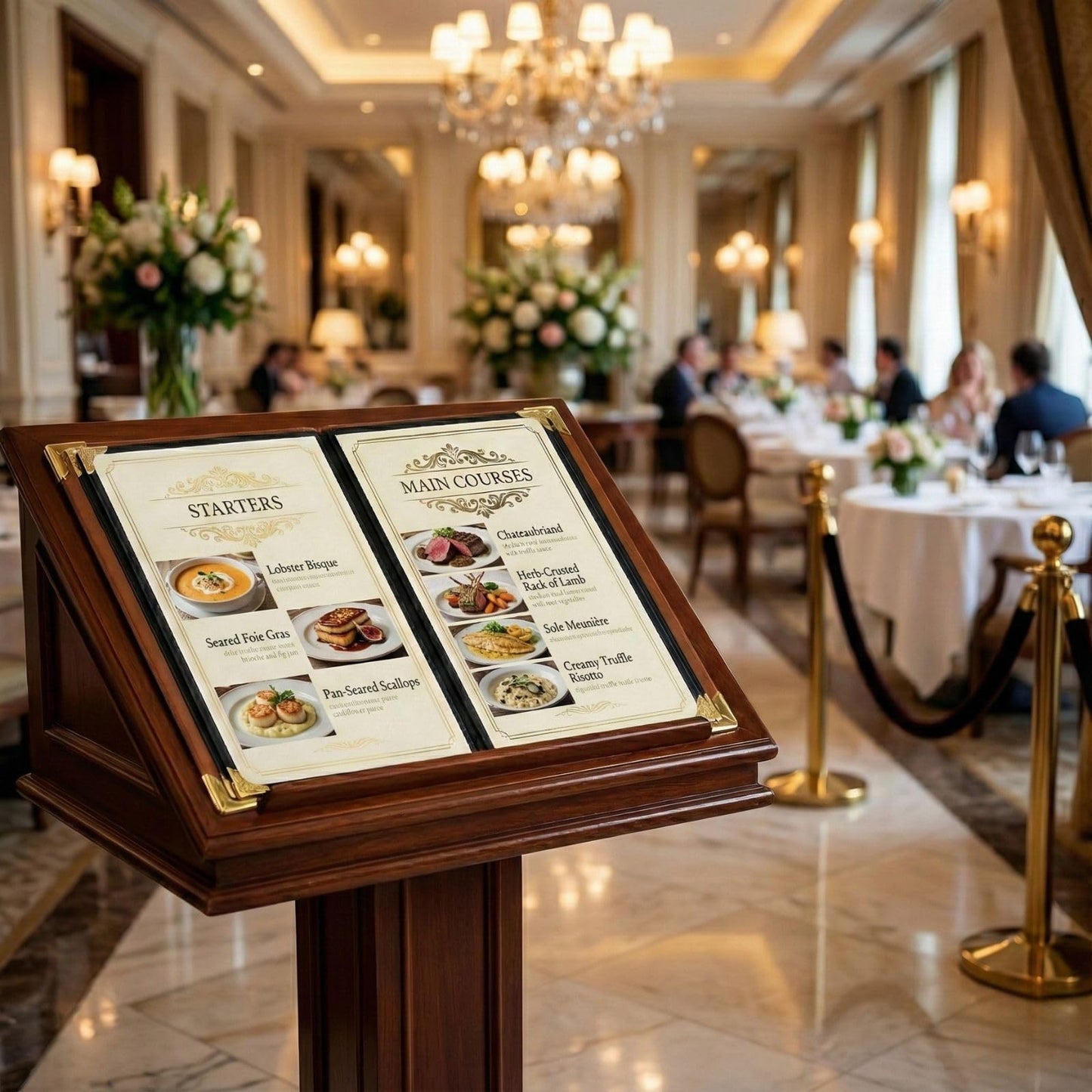 Restaurant Menu Covers 8.5 x 11 – 2 Pack Menu Holder, 4 Page 8 View Faux Leather Menu Book with Clear PVC Sleeves | Waterproof & Durable for Restaurant, Bar, Café, Hotel