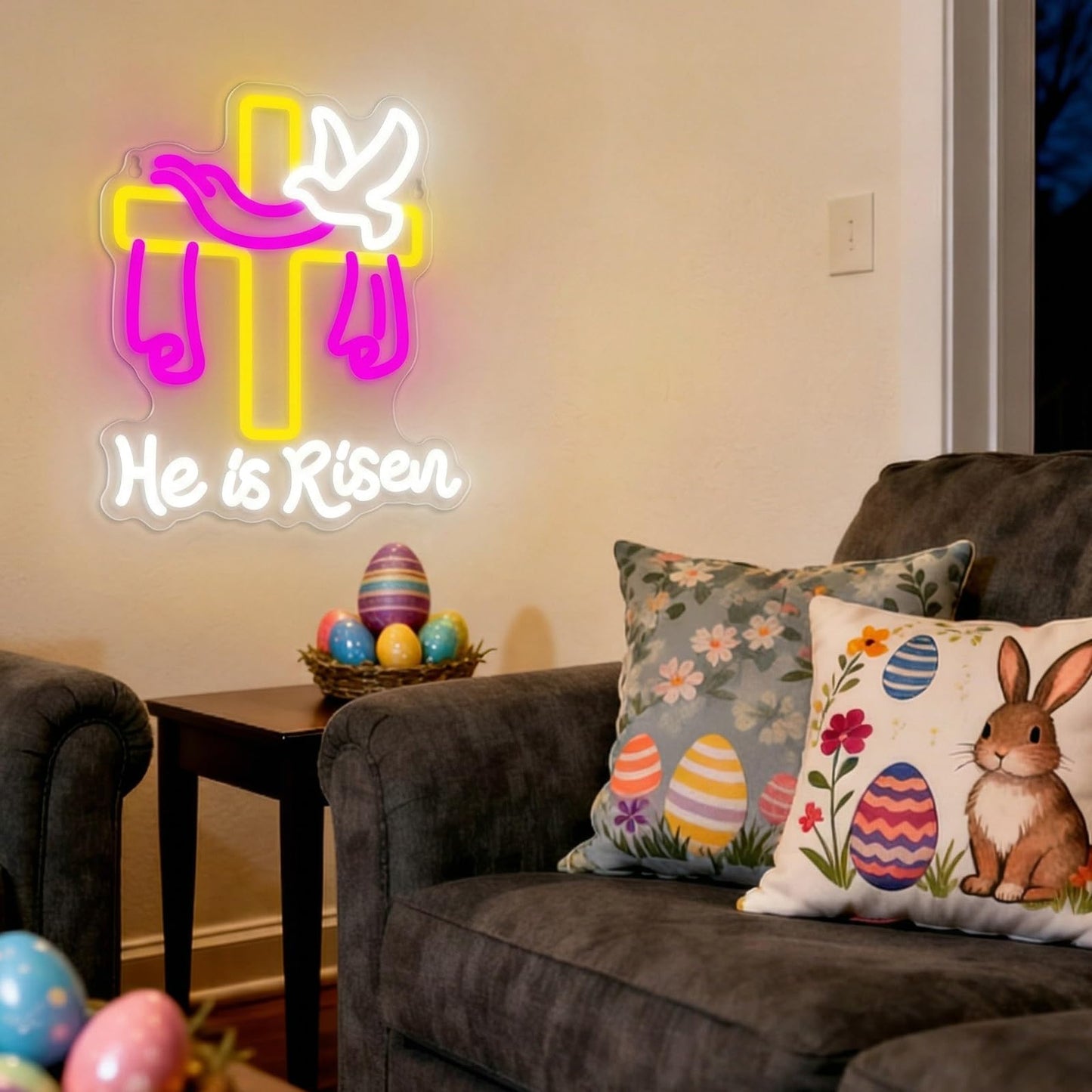 Thanksgiving Pumpkin Carriage Led Neon Sign, Fall Truck LED Light, Fall Thanksgiving Decor LED Neon Light Pumpkin Truck Neon Sign Autumn Home Farmhouse Decor (Cross)